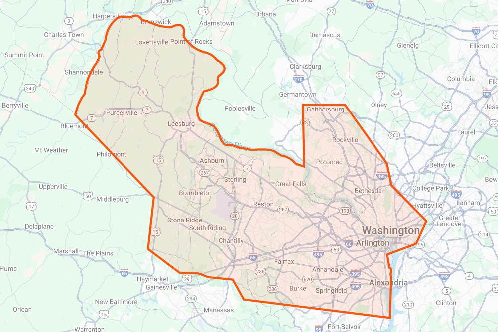 DeHenzel Training Service Area Map