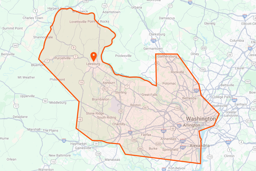 DeHenzel Training Service Area Map Leesburg