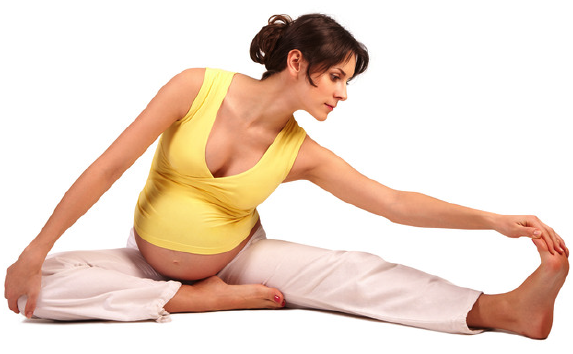 pregnant woman stretching