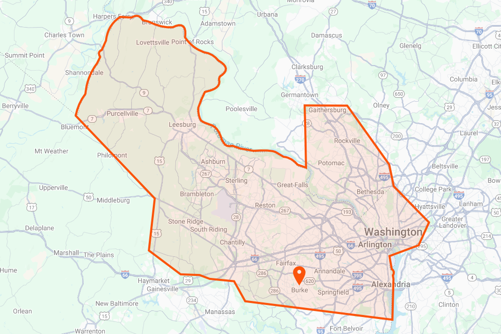 DeHenzel Training Service Area Map Burke