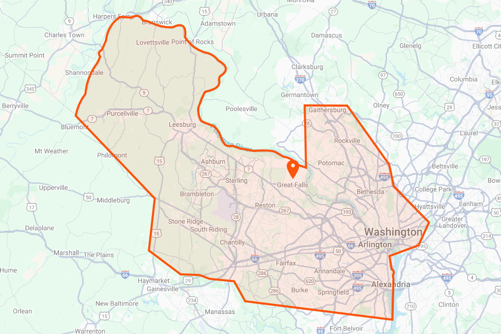 DeHenzel Training Service Area Map Great Falls