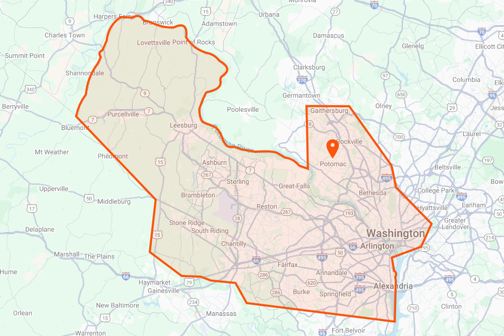 DeHenzel Training Service Area Map Potomac
